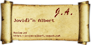 Jovián Albert névjegykártya